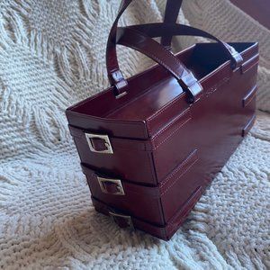Charles Jourdan Paris Vintage Burgundy Box Bag